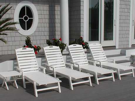 POLYWOOD® Nautical Recycled Plastic Chaise Lounge Set