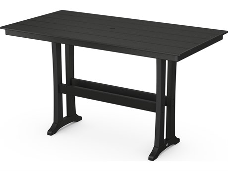 POLYWOOD Farmhouse Recycled Plastic 72 x 37 Rectangular Bar Table
