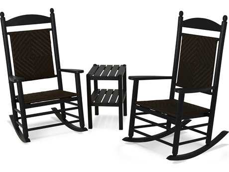 POLYWOOD® Jefferson Recycled Plastic 3-Piece Woven Rocker Set