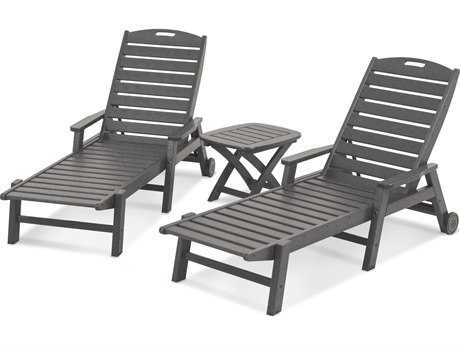 POLYWOOD® Nautical Recycled Plastic 3-Piece Chaise Set