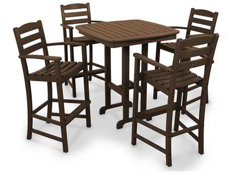 POLYWOOD® La Casa Cafe Recycled Plastic 5-Piece Bar Set