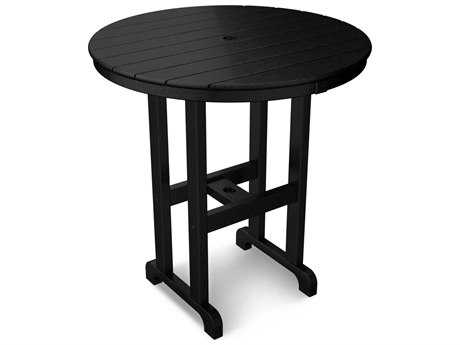 POLYWOOD® Traditional Recycled Plastic 36 Round Counter Table with Umbrella Hole
