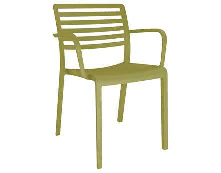 Resol Lama Recycled Plastic Green Olive Arm Chair