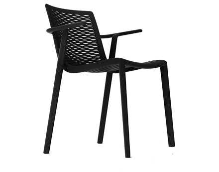 Resol Net Kat Recycled Plastic Black Arm Chair