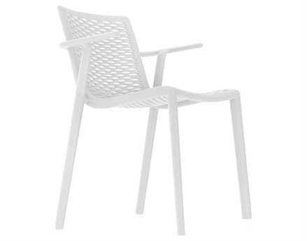 Resol Net Kat Recycled Plastic White Arm Chair