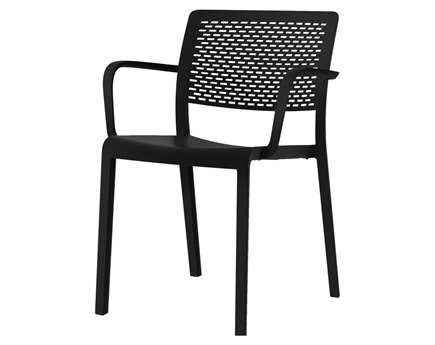 Resol Trama Recycled Plastic Black Arm Chair