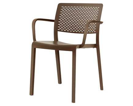 Resol Trama Recycled Plastic Chocolate Arm Chair