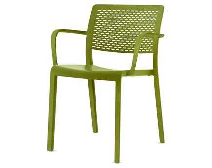 Resol Trama Recycled Plastic Green Olive Arm Chair