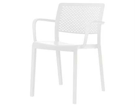 Resol Trama Recycled Plastic White Arm Chair