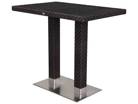 Source Outdoor Furniture Arizona Wicker 48 x 32 Rectangular Bar Table