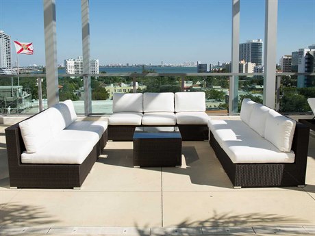 Source Outdoor Furniture Manhattan Wicker Sectional Lounge Set