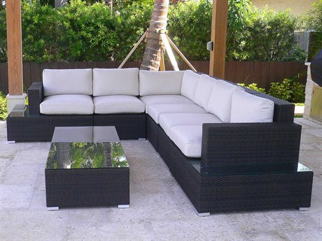 Source Outdoor Furniture Manhattan Wicker Sectional Lounge Set
