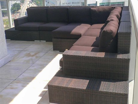 Source Outdoor Furniture Manhattan Wicker Sectional Lounge Set