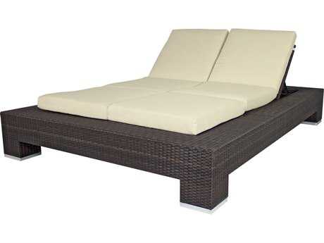 Source Outdoor Furniture King Wicker Armless Double Chaise
