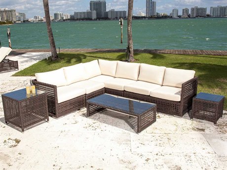 Source Outdoor Furniture Matterhorn Wicker Sectional Lounge Set