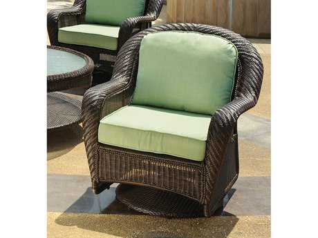 South Sea Rattan Key West Wicker Cushion Arm Glider Lounge Chair