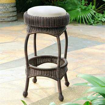 South Sea Rattan Bar Wicker Cushion Stool