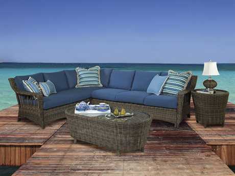 South Sea Rattan Saint John Wicker Sectional Set
