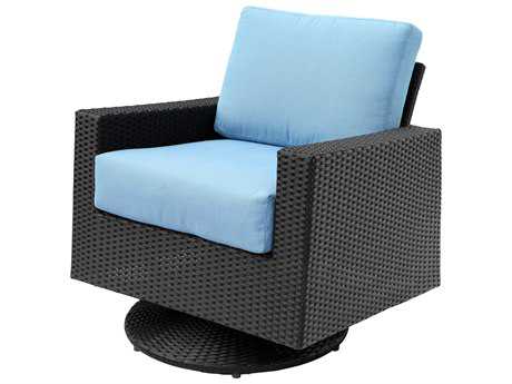 Suncoast Avenir Wicker Cushion Arm Swivel Glider Lounge Chair