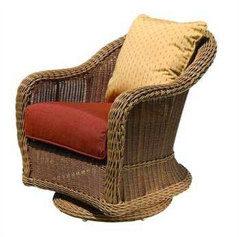 Suncoast Monaco Wicker Cushion Arm Swivel Dining Chair