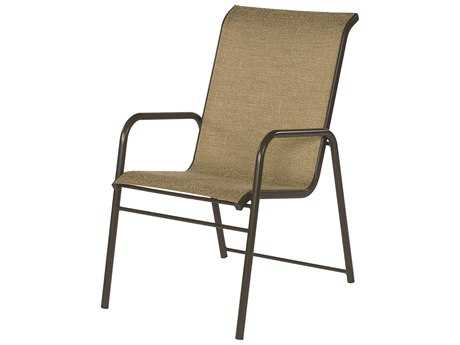 Suncoast Sanibel Sling Cast Aluminum Arm Stackable Dining Chair