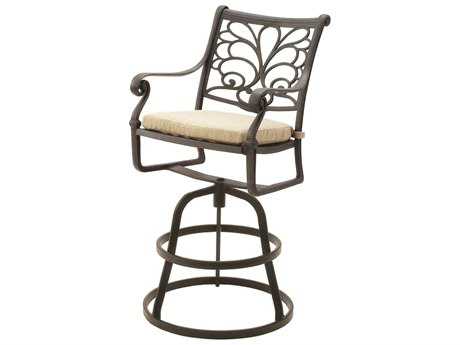 Suncoast Windsor Cast Aluminum Cushion Arm Swivel Bar Stool