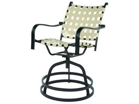 Suncoast Rosetta Strap Aluminum Arm Swivel Bar Stool