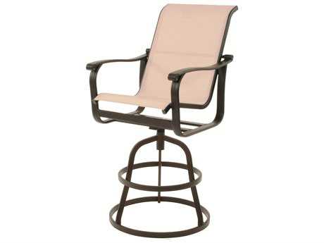 Suncoast Rosetta Sling Cast Aluminum Arm Swivel Bar Stool