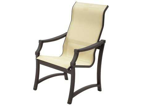 Suncoast Devereaux Sling Cast Aluminum Arm Supreme Dining Chair