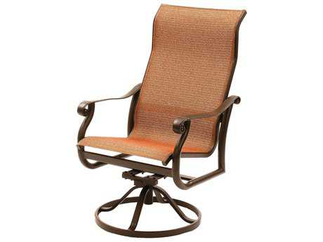 Suncoast Rendezvous Sling Cast Aluminum Arm Swivel Rocker Supreme Dining Chair