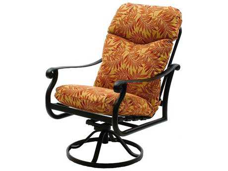 Suncoast Rendezvous Cushion Cast Aluminum Arm Swivel Rocker Dining Chair