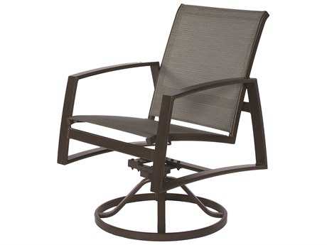 Suncoast Vision Sling Cast Aluminum Arm Swivel Rocker Dining Chair