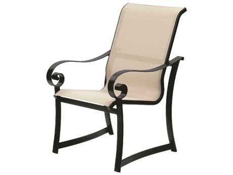 Suncoast Orleans Sling Cast Aluminum Arm Dining Chair