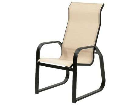 Suncoast Maya Sling Cast Aluminum Arm Supreme Sled Dining Chair