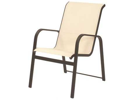 Suncoast Seascape Sling Cast Aluminum Arm Stackable Dining Chair