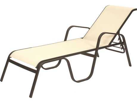 Suncoast Seascape Sling Cast Aluminum Arm Stackable Chaise