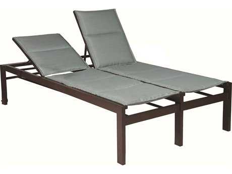 Suncoast Vectra Bold Sling Cast Aluminum Double Chaise Lounge