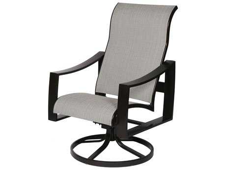 Suncoast Pinnacle Sling Aluminum Supreme Arm Swivel Dining Chair