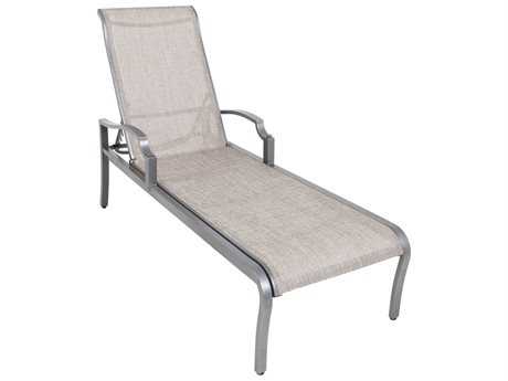 Sunvilla Aragon Sling Cast Aluminum Chaise Lounge in Pompass Brass