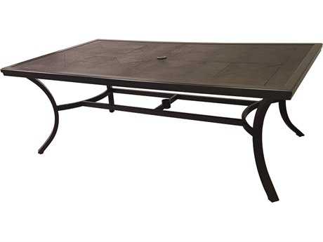 Sunvilla Fauxwood Aluminum 81.5 x 44 Rectangular Dining Table in Mahogany