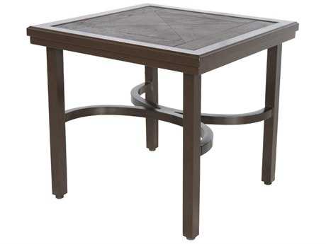 Sunvilla Fauxwood Aluminum 24 Square End Table in Mahogany