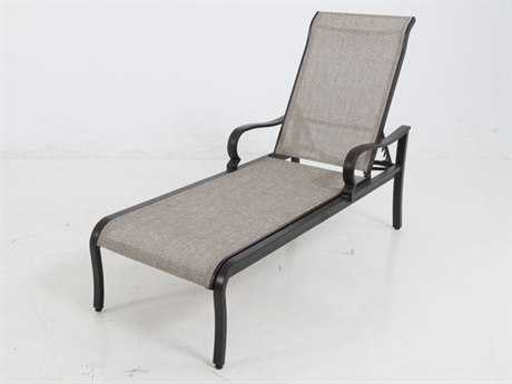 Sunvilla Laurel Sling Aluminum Chaise Stackable in Pompass Brass (Sold in 18)