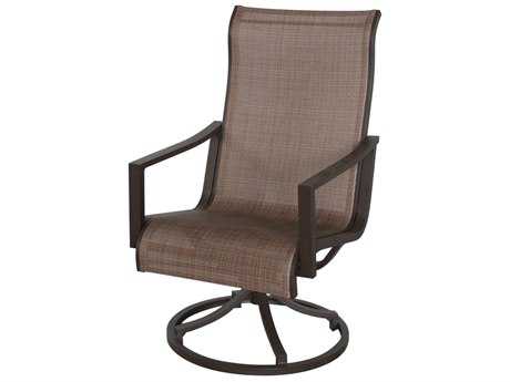 Sunvilla Allegro Sling Aluminum Swivel Dining Chair in Charm