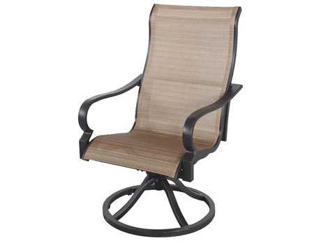 Sunvilla Laurel Sling Aluminum Swive Dining Chair in Hunter