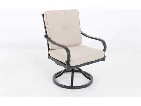 Sunvilla Laurel Cushion Aluminum Swivel Dining Chair in Sailcloth Sahara