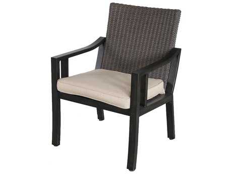 Sunvilla Pennant Aluminum Wicker Dining Chair in Sailcloth Sahara
