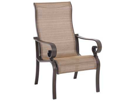 Sunvilla Riva Sling Cast Aluminum Dining Chair in Weyburn Tan