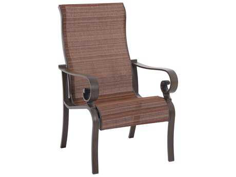 Sunvilla Riva Sling Cast Aluminum Dining Chair in Weyburn Redwood