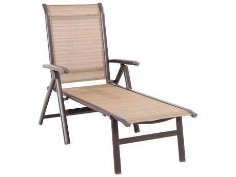 Sunvilla Florence Sling Aluminum Folding Chaise in Weyburn Tan