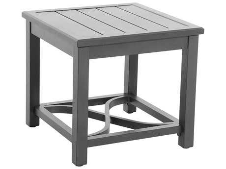 Sunvilla Belize Aluminum 24 Square Slat Top Side Table in Slate